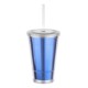Metallic Slurpy Plastic Tumbler with Straw, 16oz