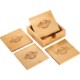 Bamboo Four-Piece Coaster Set