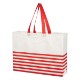 Horizontal Stripe Non-Woven Tote Bag