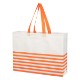 Horizontal Stripe Non-Woven Tote Bag