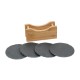 Round Slate Coasters w/ Bamboo Holder
