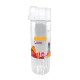 Durable Clear Glass Water Bottle w/ Flip Top Lid, 20oz., Full Color Imprint