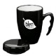 Barco Ceramic Mug with Lid/Coaster, 14oz.