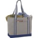 Stripe Handle 20oz. Cotton Canvas Zippered Boat Tote
