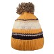 Striped Team Pom Beanie