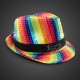 Rainbow Sequin LED Fedora Hat