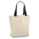 Cotton Canvas Tote w/ Faux Leather Handles