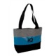 Tri-Stripe Velvet Non-Woven & Leatherette Tote