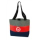 Tri-Stripe Velvet Non-Woven & Leatherette Tote