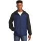 Sport-Tek® Heather Colorblock Raglan Men's Hooded Wind Jacket