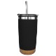 Halcyon® Cork Bottom Tumbler w/ Stainless Straw & Flip Top Lid, 20oz.