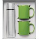 Vacuum Insulated Bottle & Ceramic Mugs Gift Set