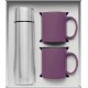 Vacuum Insulated Bottle & Ceramic Mugs Gift Set