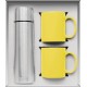 Vacuum Insulated Bottle & Ceramic Mugs Gift Set