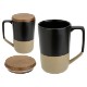 Bellaria Ceramic Mug w/ Wood Lid, 15oz.
