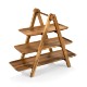 Three-Tiered Acacia Wood Serving Ladder Station