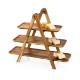 Three-Tiered Acacia Wood Serving Ladder Station