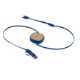Dual Input 3-in-1 Bamboo Retractable Cable