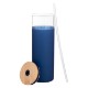 Totem Single Wall Glass Tumbler w/ Straw, 25oz.