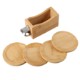 Bamboo Coaster Set w/ Bottle Opener