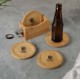 Bamboo Coaster Set w/ Bottle Opener