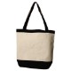 Canvas Charm Tote with Accent Trim And Color Handles
