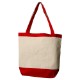 Canvas Charm Tote with Accent Trim And Color Handles