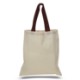 Economical Cotton Tote Bag with Colored Handles