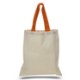 Economical Cotton Tote Bag with Colored Handles