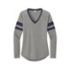 Sport-Tek® Halftime Cotton/Poly Stripe Long Sleeve V-Neck Ladies' Tee