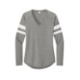 Sport-Tek® Halftime Cotton/Poly Stripe Long Sleeve V-Neck Ladies' Tee