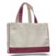 Classy Colored Tote Bag with Contrasting Handles and Trim