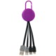 Colorful Clip Dual Input 3 in 1 Charging Cable