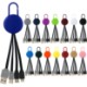 Colorful Clip Dual Input 3 in 1 Charging Cable