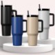 Happy Camper Stainless Steel Mug w/ Straw, 40oz.