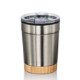 Eduardo Double Wall Stainless Steel Tumbler with Bamboo Base, 12oz.