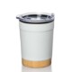 Eduardo Double Wall Stainless Steel Tumbler with Bamboo Base, 12oz.
