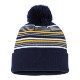 Sportsman™ 12" Striped Pom-Pom Cuffed Beanie