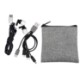 Recycled Pouch, Colorful Type C Earbuds & Charging Cable Kit