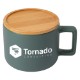 Café Virtuoso Ceramic Mug with Bamboo Lid, 12oz.