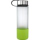 Metal Lanyard Lid Full Color Frosted Glass Grip Bottle, 22oz.