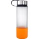 Metal Lanyard Lid Full Color Frosted Glass Grip Bottle, 22oz.