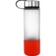Metal Lanyard Lid Full Color Frosted Glass Grip Bottle, 22oz.