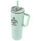 Sofia Double-Wall Polypropylene Mug w/ Straw, 30oz.