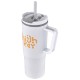 Sofia Double-Wall Polypropylene Mug w/ Straw, 30oz.