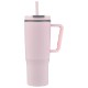 Sofia Double-Wall Polypropylene Mug w/ Straw, 30oz.