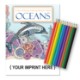 Oceans Stress Relief Adult Coloring Book w/ Colored Pencils Relax Pack Set