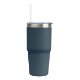 Brea Recycled Stainless Steel Tumbler w/ Straw, 14oz.