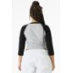 Bella + Canvas® Micro Rib 3/4 Raglan Cotton/Poly Ladies' Baby Tee