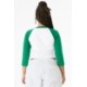 Bella + Canvas® Micro Rib 3/4 Raglan Cotton/Poly Ladies' Baby Tee